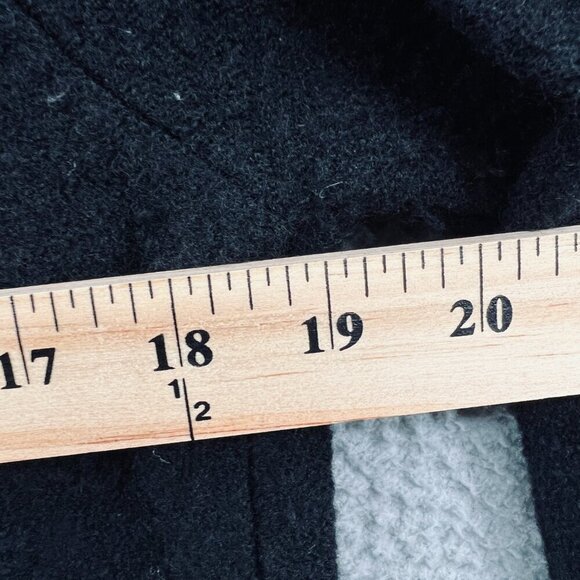 Chicos Womens Wool‎ Jacket Large Black Military Minimalist Structured Outerwear - Picture 6 of 8